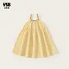 Ropa para Niños Yingsibo 2026 Verano Delgado Bordado Vestido de Tirantes para Niños Vestido para Niñas Vestido para Niñas de Vacaciones