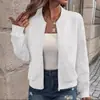 Cardigan de Tricô com Zíper e Gola Alta Meia-manga Estilo Western Europeu e Americano Primavera 2024 Casaco Elegante de Manga Longa Feminino