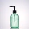 Botella de Lavado de Manos de Rayas Verticales de Alta Calidad, Vidrio Espeso, Botella Dispensadora Multifuncional para Loción y Gel de Ducha, Botella de Vidrio Resistente a la Humedad y al Calor