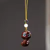 Sándalo Verde y Palo de Rosa Tallados Serpiente Zodiacal, Buey, Oveja Bebé Nunca Separados Cadena para Colgar Teléfono Móvil Colgante Creativo para Mochila