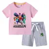 Camiseta Infantil 2026 Verão Nova Roupa Infantil de Comércio Exterior Estilo Ins Coreano Algodão Manga Curta e Shorts Conjunto de Duas Peças Infantil