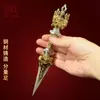 Adornos de Mortero de Acero Dorado de Cinco Puntas de Xizang Mortero de Diamante Tallado en Cobre Estilo Xizang para Sala de Estar Juego Completo de Adornos Decorativos