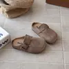 Pantuflas Birkenstock ins retro 2026 nuevo de verano versión coreana para niñas sin cordones, punta cerrada, medias pantuflas con suelas suaves