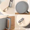 Tigela de Aço Inoxidável para Macarrão Instantâneo com Tampa, Copo para Fast Food, Tigela de Arroz Drenável para Dormitório de Estudantes, Artefato de Marmita Fácil de Limpar