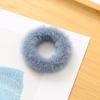Diadema de felpa para otoño e invierno, nuevo accesorio para el cabello de Corea del Sur Dongdaemun, color liso, cubierta de cuero de imitación de pelo de conejo, banda elástica para atar el cabello