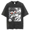 Camiseta Ácida Oversize para Hombres Mujeres Thriller Gráficos de Cómics Camiseta
