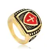 Anillo de fundición de acero de titanio para joyería Haiteng Anillo de honor Caballero Cruzado anillo de personalidad de acero inoxidable lote recto