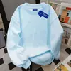 Sudadera Informal de Moda Versátil Simple Americana con Cuello Redondo Holgada Otoño e Invierno 2025 Forro Polar Espeso Tendencia Casual