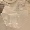 "Sussurro do Vento Suave" Roupa Íntima Feminina, Estilo Fino de Outono, Acabamento em Renda, Algodão Puro, Forro Antibacteriano 10A, Cintura Média, Calcinha Feminina Puro Desejo