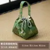 Bolsa de Armazenamento para Conjunto de Chá em Brocado Azul-Petróleo, Nova Bolsa de Pano Estilo Chinês Espessa e à Prova de Choque para Bule e Xícaras de Chá, Bolsa de Chá para Viagem ao Ar Livre