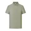 Camisa Polo Masculina de Malha de Seda Gelada Secagem Rápida Preta Respirável Gola Lapela Manga Curta Roupa de Trabalho Business Top