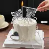 Decoraciones para Pastel del Día de San Valentín Chino 2025 Adornos Celebridad de Internet Sinfonía Mariposa Espejo de Diamante Felices Fiestas Enchufe