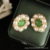 Brincos de clipe de orelha de pérola ovais medievais retrô de alta qualidade, elegantes, estilo palaciano elegante
