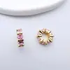 Relleno de Oro de 18K Conserva el Color Agujero Grande Anillo de Rueda Separador de Perlas Microincrustación de Circonita DIY Joyería Rueda Separador de Perlas Accesorios de Perla de Cristal
