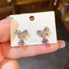 Brincos de Franja Gota d'Água com Pedras de Diamante e Agulha de Prata, Luxo Acessível e Brincos de Alta Qualidade, Brincos Exagerados da Moda e Exquisitos com Design de Nicho