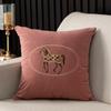 Almohada Cuadrada Bordada de Terciopelo de Nieve para Sala de Estar Sofá de Caoba Cojín Bordado Almohada Lumbar Grande de 55cm