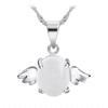 Colar Feminino Weihua Joias Femininas Banhado a Prata Coreano Corrente Curta para Clavícula Europeia e Americana Pingente Ovo de Anjo Olho de Gato