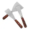 Rascador de Pintor Mango de Madera Colorido Acero Inoxidable Cabeza de Acero Paleta para Masilla Paleta para Ceniza y Aceite Set de Cuatro Piezas para Pared