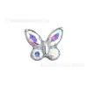 Aleación de Titanio F136 Mariposa Zirconia Incrustada Roscado 0.9 Hilo Arete de Lóbulo Arete de Hélice Joyería para Oreja Joyería para Piercing Corporal