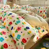 Conjunto de Roupa de Cama de Lã de Leite Desenho Animado 2026 Novo Dormitório Estudantil Conjunto de Três Peças com Fronha e Lençol com Fronha de Lã Coral Dupla Face