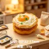 Adornos de Simulación de Micro Paisaje Huevo Frito Resina Juguetes de Comida en Miniatura Imanes para Nevera DIY Llaveros Colgantes Accesorios para el Cabello Pegatinas
