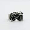 Anillo Calavera de Cuervo Loco Taiyin Retro Chiba Anillo de Ala Media Ala Única Estilo Japonés Moderno Joyería Abierta para Hombres