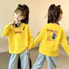 Moda Infantil Nova e Elegante para Meninas, Camiseta de Algodão de Manga Longa para Outono e Primavera de 2026, Roupas de Outono para Crianças de Tamanho Médio e Grande