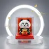 Decoración Mini Panda Automática con Cabeza Oscilante de 2.5 Pulgadas Alimentada por Energía Solar para Aperturas de Tiendas, Interiores de Automóviles y Decoración del Hogar