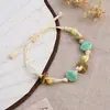 Pulsera de Cerámica Jingdezhen Caracola Pequeña Color Dopamina Cuerda Trenzada Pulsera Sencilla Linda Versátil Joyería para Mejor Amiga Venta al por Mayor