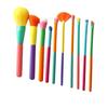 Set de 10 brochas de maquillaje Rainbow color brocha de maquillaje 10 set brocha suelta brocha para sombra de ojos juego completo de herramientas de maquillaje