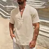 Camisa Transpirable de Color Sólido de una Sola Capa con Cuello Alto de Manga Corta para Hombre Transfronteriza Europea y Americana Moda Masculina 2025 Camisa de Color Sólido Simple