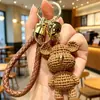 Llavero Colgante de Oso de Lana de Silicona de Moda Creativa de Dibujos Animados para Hombres y Mujeres Accesorios de Cadena para Mochila Coche Regalo