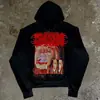Moda Harajuku de Calle Alta Retro Nueva Transfronteriza Europea y Americana Sudadera con Capucha y Estampado Tendencia Otoño Ropa de Exportación