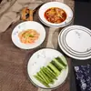 Platos de Hotel, Vajilla de Cerámica, Platos de Cena con Pintura de Paisaje, Platos Redondos, Vajilla de Color Bajo Esmalte, Restaurante, Hogar, Uso Comercial