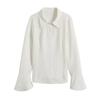 Chica caliente de deseo puro otoño 2023 nuevo blanco con cordones en la cintura Camisa de textura para mujer adelgazante nicho