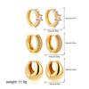 Europa e Estados Unidos transfronteiriça 18K ouro temperamento simples incrustado zircônia brincos conjunto de brincos clipe de orelha haste de orelha brinco de moda