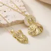 Novo Produto Cruzado Europeu e Americano Aogu, Colar com Pingente de São Judas Banhado a Ouro 18K Cobre Simples e Luxuoso, Joias Personalizadas de Nicho