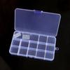 Caja de almacenamiento de escritorio de plástico con rejilla, 10, 15 y 24 botones transparentes, para accesorios de pesca, joyería y cosméticos.