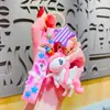 Chaveiro Criativo Fofo Pônei Arco-Íris Desenho Animado Carro Pingente de Mochila Coração de Menina Vermelho da Internet Presente para Casal Venda por Atacado