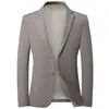 Traje de Hombre Primavera y Otoño 2026 Estilo Nuevo Casual de Negocios Crujiente Anti-Arrugas Sin Planchar Corte Delgado Chaqueta de Esmoquin para Padrino