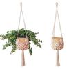 Suministro Transfronterizo de Cesta Colgante Tejida con Cuerda de Algodón Estilo Bohemio Bolsa de Red Cesta Colgante de Carga Decoración de Flores