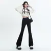 Jeans Retro Estilo Americano Micro-flare Feminino Formato Pera Cintura Alta Slim Fit Stretch Spice Girl Shorty Calça Ferradura
