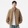 Chaqueta de primavera y otoño para hombre, chaqueta de cuello alto de moda estilo coreano, top casual juvenil para hombre, corte ajustado, abrigo elegante y versátil