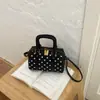 Bolso pequeño cuadrado para el día a día con estampado retro de lunares, nuevo estilo de moda 2026, exquisito bolso cruzado para el hombro para mujer, otoño
