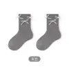 Calcetines de Canalé hasta la Rodilla para Niñas con Lazos, Calcetines Elásticos de Algodón Rayados para Niños, Calcetines Versátiles para Faldas de Bebés Niñas