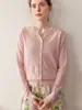 Cárdigan de Lana 100% Pura Hilo Fino del Río Yangtsé para Mujer, Chaqueta de Punto Fina y Elegante, Cárdigan Pequeño