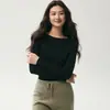 Suéter Yangzi de lana 100% pura, hilado fino, sin costuras, calibre 18, para mujer, estilo fino, escote asimétrico, corte ajustado, capa base, ropa interior