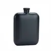 Petaca redonda de acero inoxidable 8 oz mini petaca negra con forma de petaca cuadrada portátil para exteriores suministro directo de fábrica
