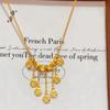 Colar Estilo Similar Ouro Areia Antiga da Loja de Ouro Jinyan Olho de Gato Moeda de Cobre Borla Corrente Clavicular como um Acessório Fashion e Versátil para sua Namorada