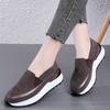 Zapatillas de Cuero Transfronterizas para Mujer, Zapatos Casuales de Suela Gruesa para Primavera y Otoño para Mujer, Zapatos de Plataforma de Suela Suave, Zapatos Mocasín sin Cordones para Balancear para Mujer